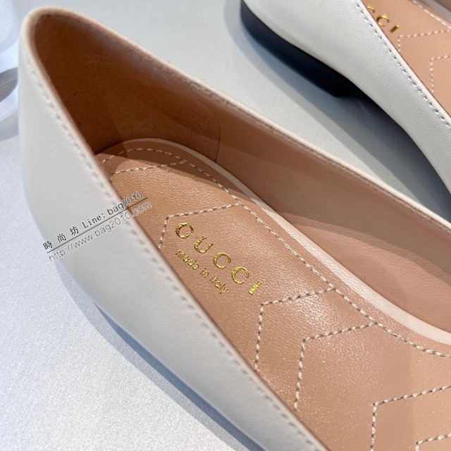 gucci頂級版本女士單鞋平底鞋 古馳2022春季最新款雙G平底芭蕾舞 dx2804
